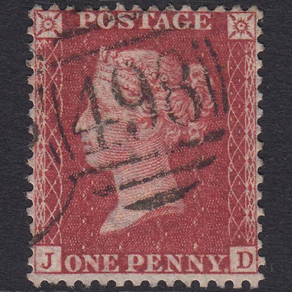 GB QV 1857 1d Deep Rose-Red Pl 61 SG41-C10(2) JD VFU Manchester 498 Spoon