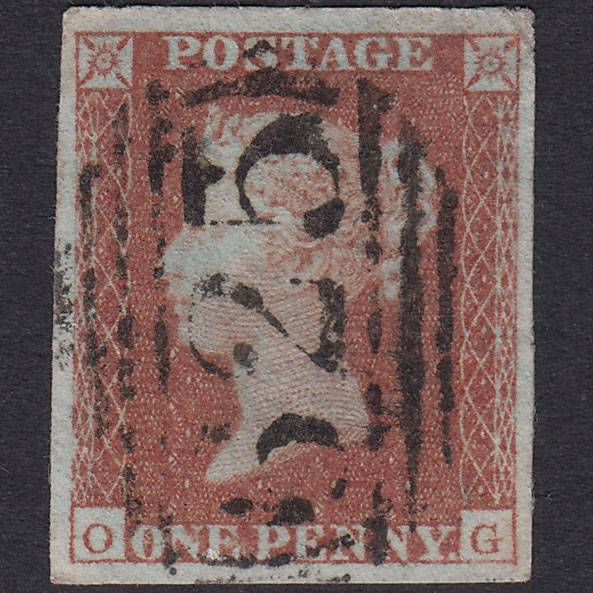 GB QV 1841 1d Plate 96 SG8-B1(1) OG GU 4 Good Margins Portsmouth 625