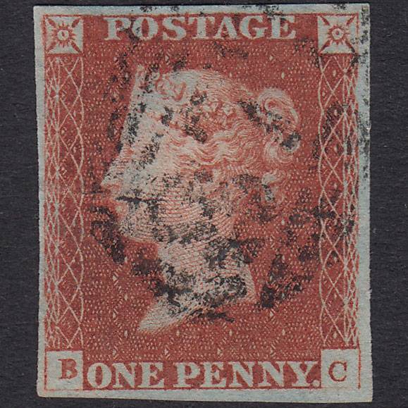 GB QV 1841 1d Red-Brown Plate 65 SG8-B1(1) BC GU 4 Margins