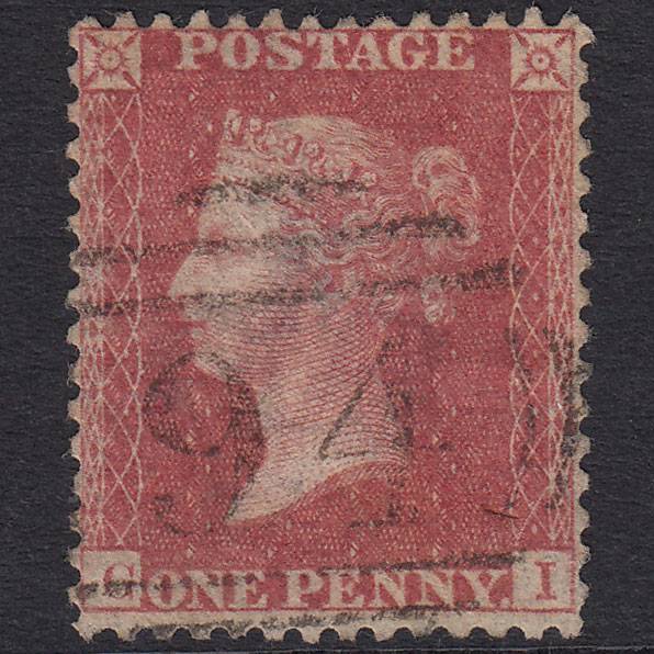GB QV 1857 1d Pale Rose Plate 47 SG39-C10(3) GI FU Boston 94
