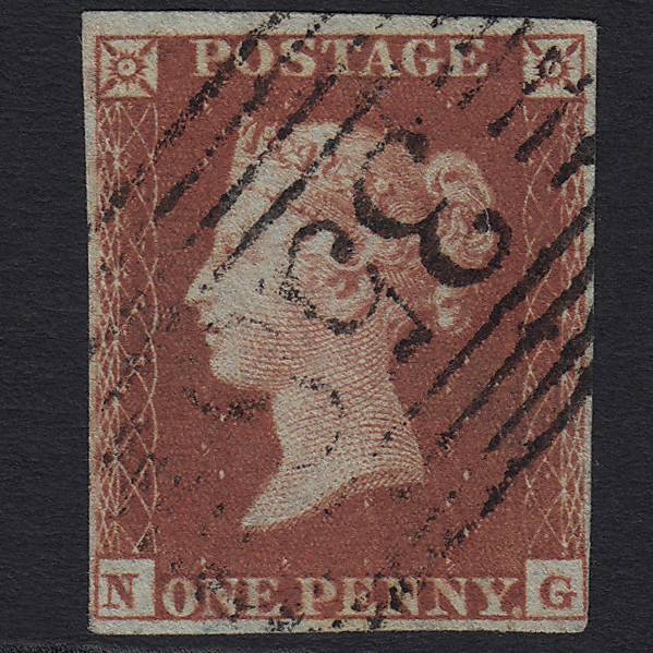 GB QV 1841 1d Red-brown (Plate 165) SG8-B2(1) NG FU Tillicoultry 358 4M