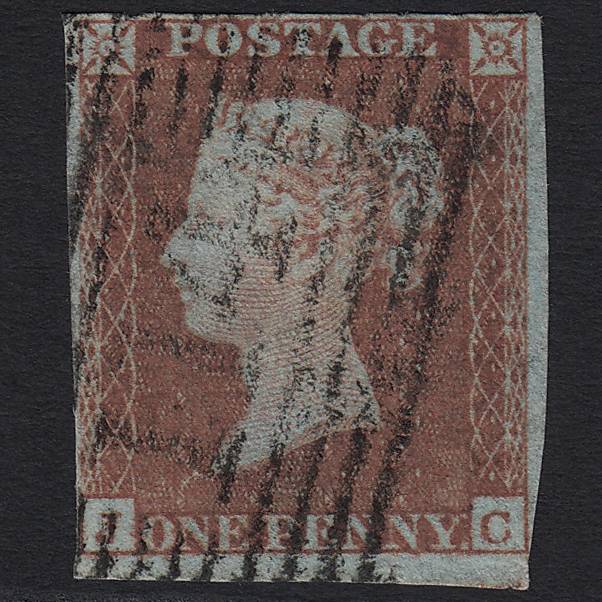 GB QV 1841 1d Red-brown (Plate 157) SG8-B2(1) JC FU Dundee 114 nr 4 Margins