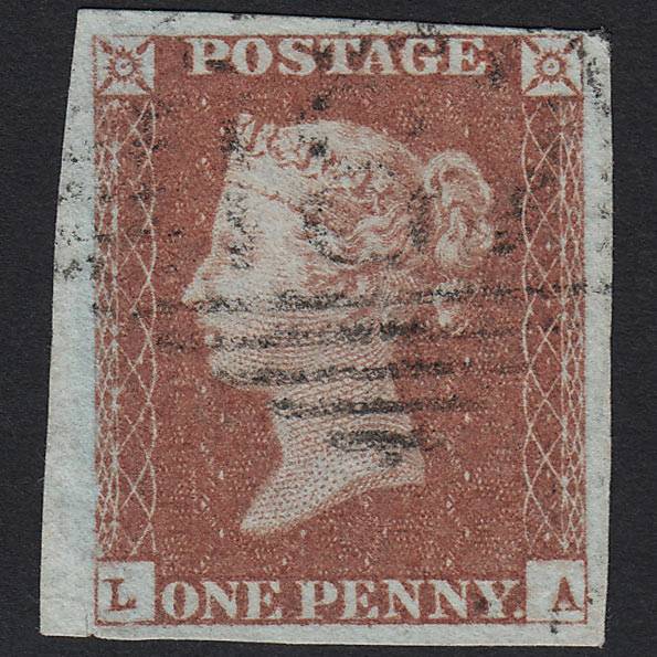 GB QV 1841 1d Red-brown (Plate 85) SG8-B1(1) LA FU Dundalk 187 4M Imperf