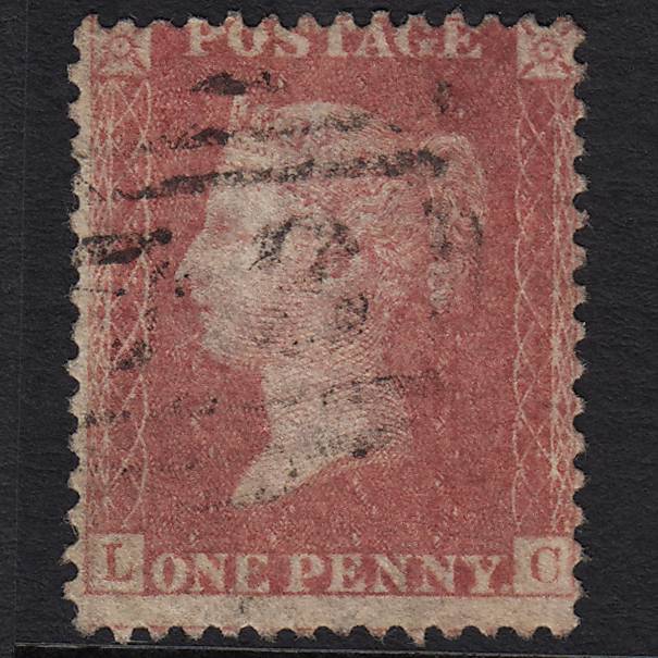 GB QV 1857 1d Pale Rose (Plate 55) SG39-C10(3) LC GU Light Cancel Misperf