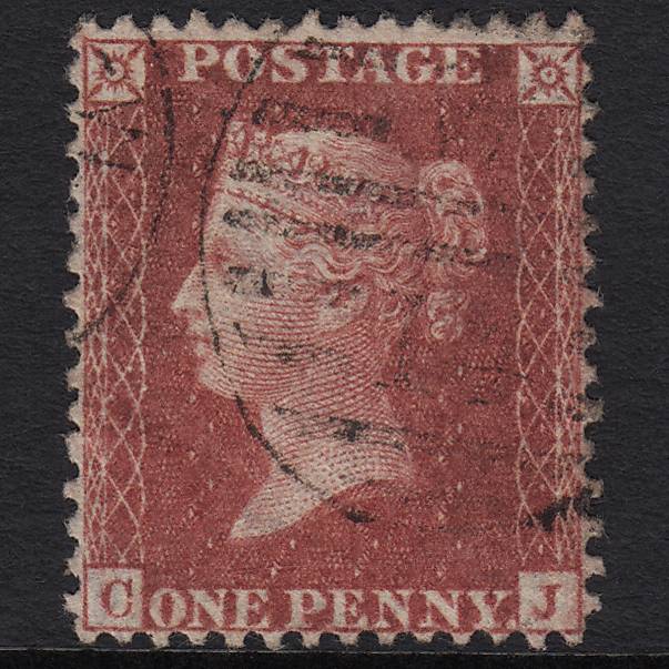 GB QV 1857 1d Rose-red (Plate 42) SG40-C10(1) CJ FU Light Cancel