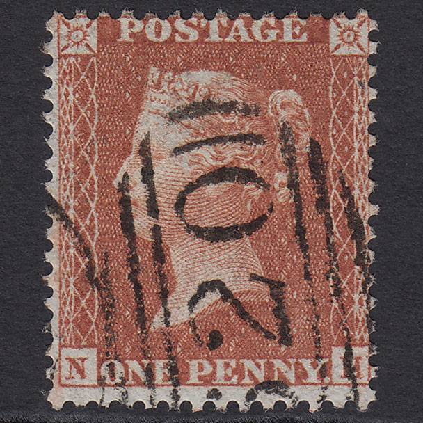 GB QV 1855 1d Red-brown (Plate 1) SG24-C3(1) NH FU Plymouth 620