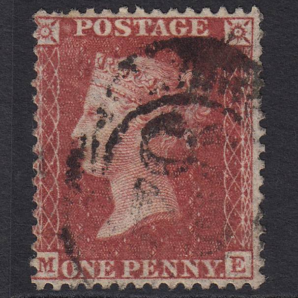 GB QV 1857 1d Rose-red (Plate 48) SG40-C10(1) ME GU London D&S Cancel