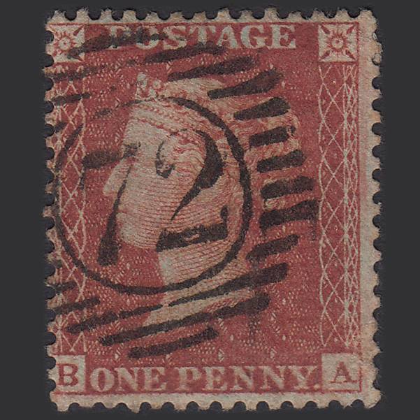 GB QV 1855 1d Red-brown (Plate 13) SG24-C3(1) BA FU London D&S 72