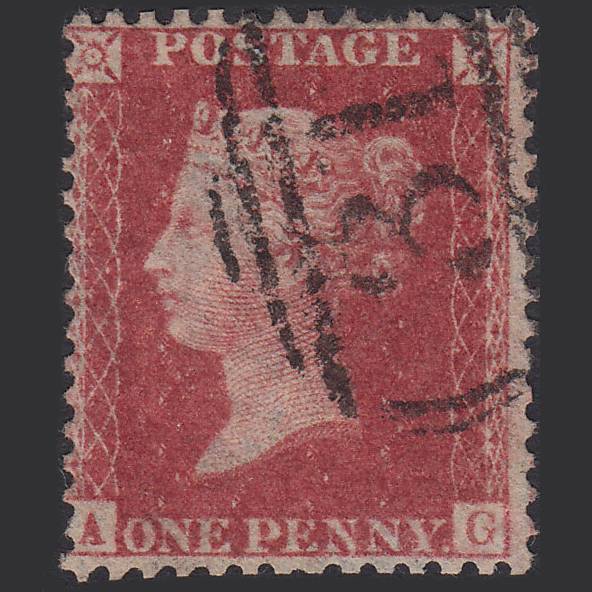 GB QV 1857 1d Rose-red (Plate 60) SG40-C10(1) AG FU Ashford 31
