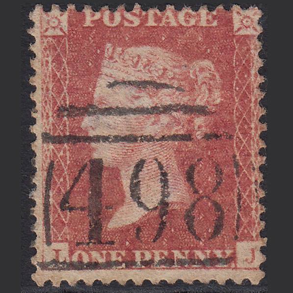 GB QV 1857 1d Rose-red (Plate 47) SG40-C10(1) LJ GU Manchester 498