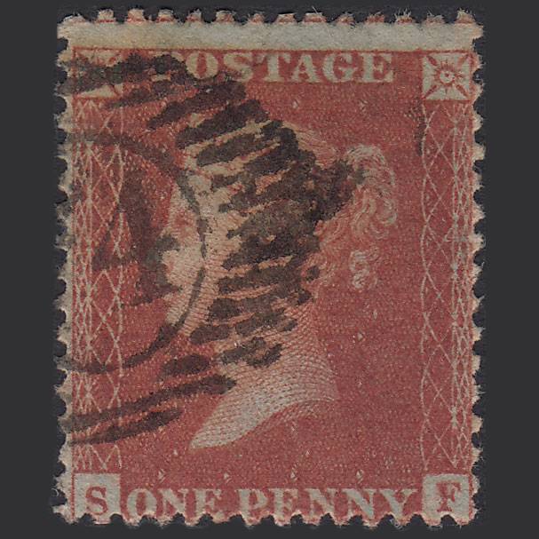 GB QV 1856 1d Red-brown (Plate 31) SG29-C8(1) SF FU London D&S Cancel