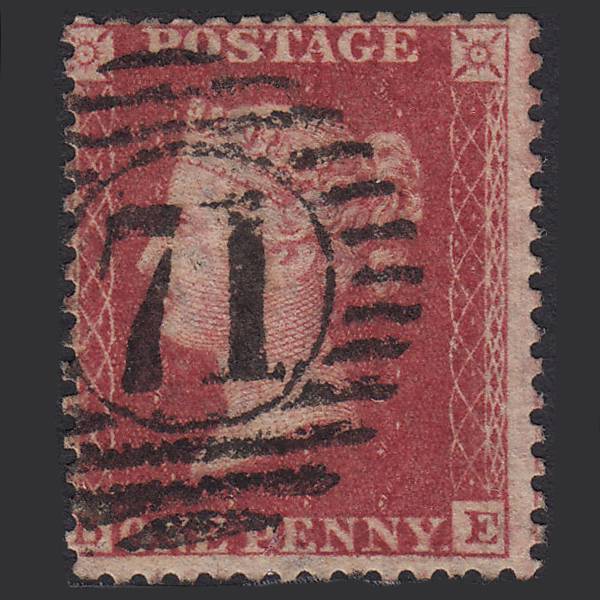 GB QV 1857 1d Deep Rose-red (Plate 60) SG41-C10(4) BE GU London D&S 71