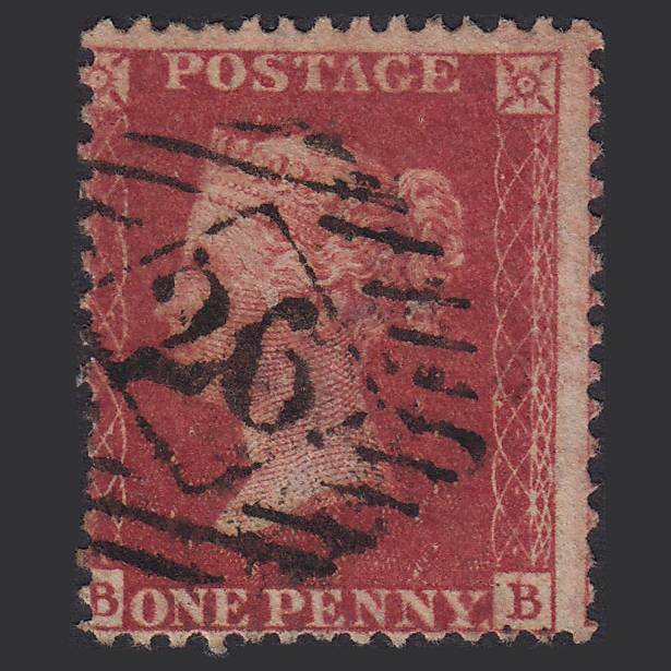 GB QV 1857 1d (Plate 59) SG41-C10(4) Constant Variety BB FU London IS 26