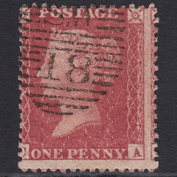 GB QV 1857 1d (Plate 36) SG40-C10(1) CA VFU London D&S SW18 Large Misperf