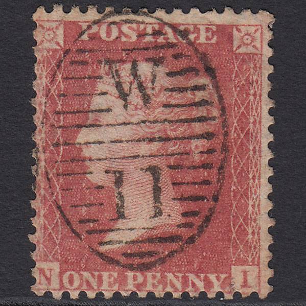 GB QV 1857 1d Rose-red (Plate 58) SG40-C10(1) NI FU London D&S W11