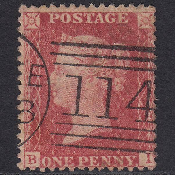GB QV 1857 1d Rose-red (Plate 36) SG40-C10(1) BI FU Dundee 114
