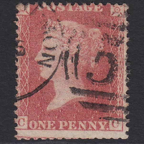 GB QV 1857 1d Rose-red (Plate 67) SG40-C10(1) CC GU Misperf