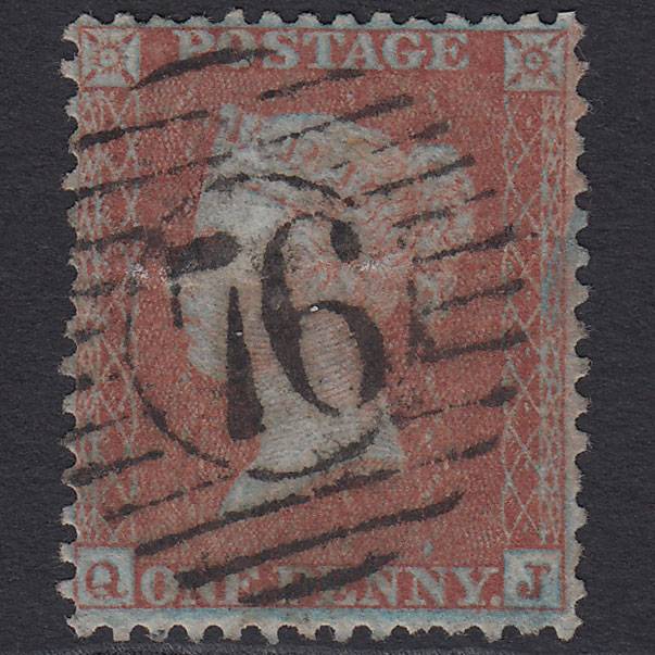 GB QV 1855 1d (Plate 11) SGC6(1) Framed Reverse CJ GU London D&S 76