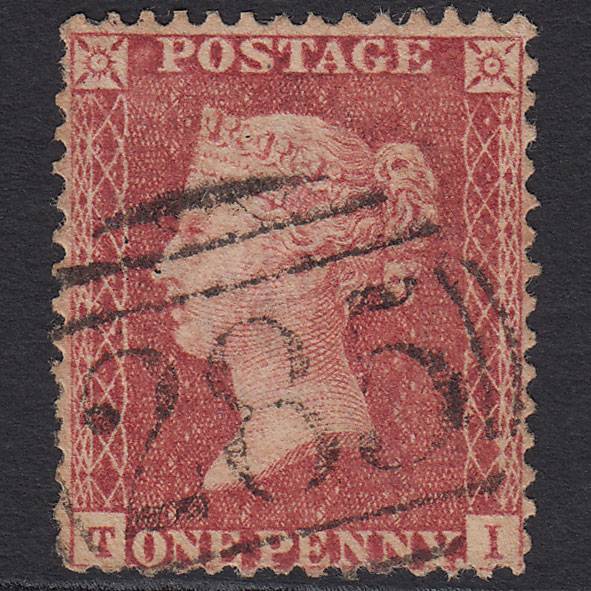 GB QV 1857 1d Rose-red (Plate 46) SG40-C10(1) TI GU Exeter 285