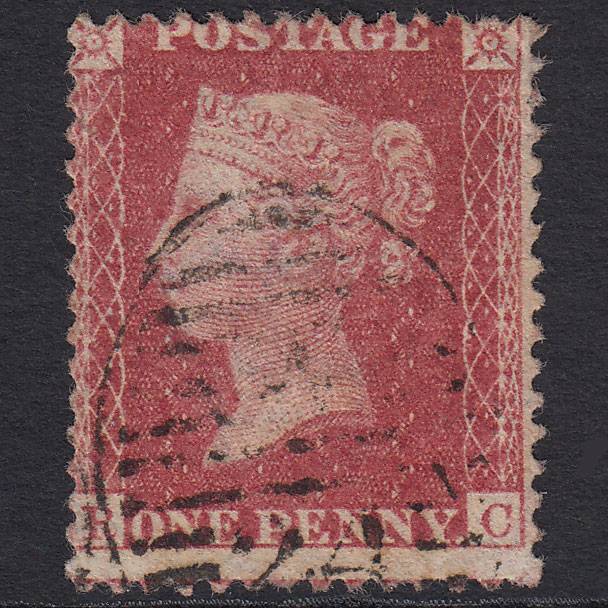 GB QV 1857 1d (Plate 27) SG40-C10(1) RC GU London D&S Cancel Misperf