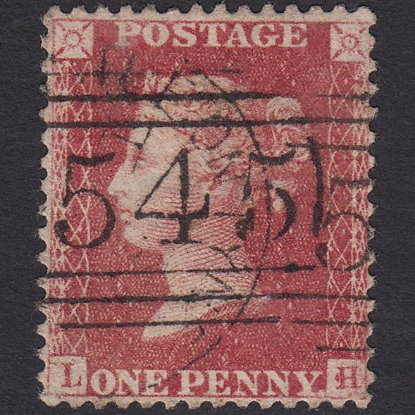 GB QV 1857 1d (Plate 58) SG40-C10(1) LH FU Newcastle 545 Unlisted Mark