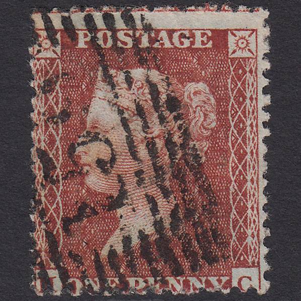 GB QV 1855 1d Red-brown (Plate 14) SGC6(1) MC GU Glasgow 159 Misperf