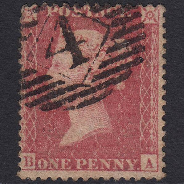 GB QV 1857 1d Rose-red (Plate 27) SG40-C10(1) BA FU London IS 4