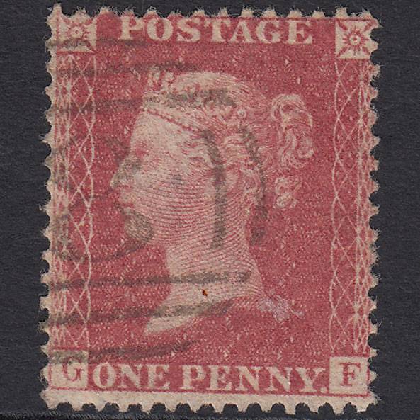 GB QV 1857 1d Rose-red (Plate 66) SG40-C10(1) GF FU Alnwick 8