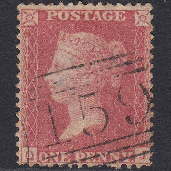 GB QV 1857 1d Pale Rose (Plate 48) SG39-C10(3) QJ FU Glasgow 159