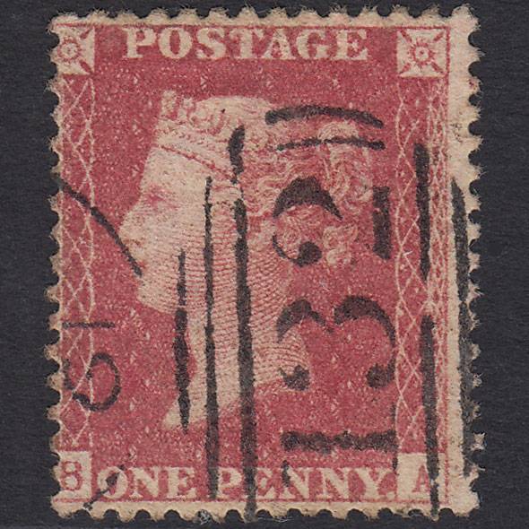 GB QV 1857 1d Rose-red (Plate 46) SG40-C10(1) BA FU Brighton 132