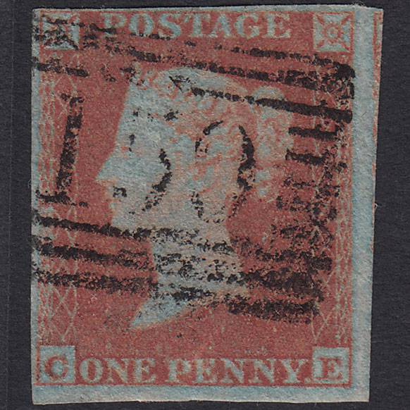 GB QV 1841 1d (Plate 144) SG8a-B1(2) Framed Reverse CE FU 4M Glasgow 159