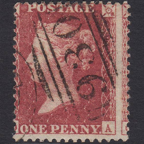 GB QV 1857 1d (Plate 36) SG41-C10(4) OA VFU York 930 Large Misperf
