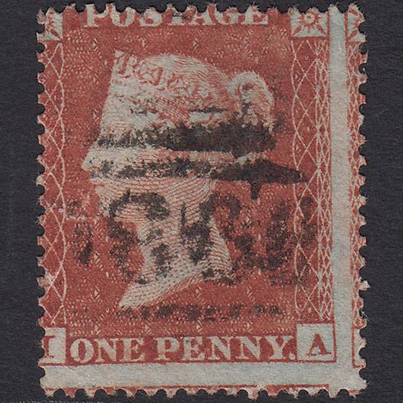 GB QV 1854 1d Red-brown (Plate 196) SG17-C1(1) IA GU Large Misperf