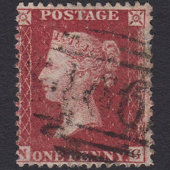 GB QV 1857 1d Deep Rose-red (Plate 60) SG41-C10(4) NG GU Liverpool 466