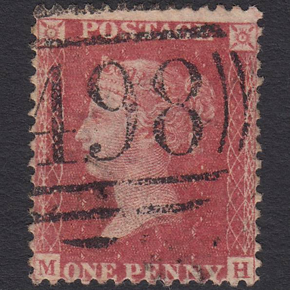 GB QV 1857 1d Rose-red Plate R17 SG40-C10(1) MH FU Manchester 498
