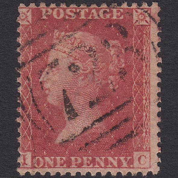 GB QV 1857 1d Rose-red (Plate 49) SG40-C10(1) IC FU Southampton 723 Misperf