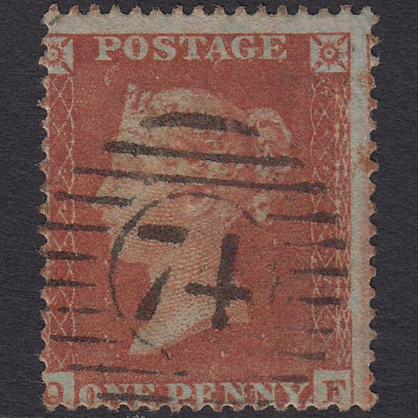 GB QV 1854 1d Red-brown (Plate 191) SG17-C1(1) QF FU London D&S 74 Misperf