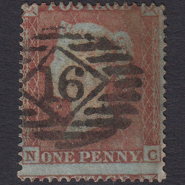 GB QV 1854 1d (Plate 176) SG17-C1(1) NC GU London IS 16 Large Misperf