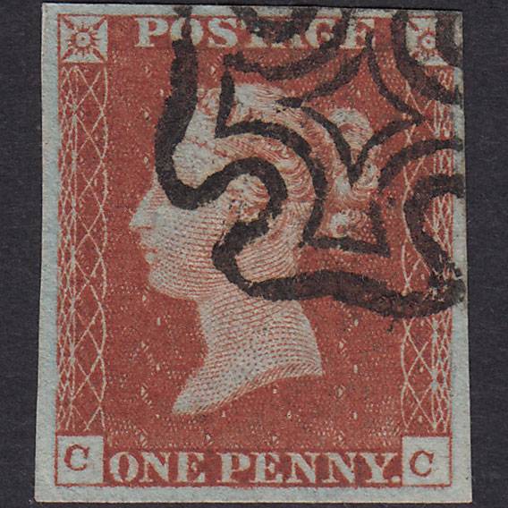 GB QV 1841 1d Red-brown (Plate 34) SG8-B1(1) CC VFU 4 Good Margins MX