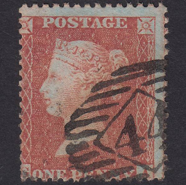 GB QV 1856 1d Red-Brown Plate 40 SG29-C8(1) GA FU London IS 44