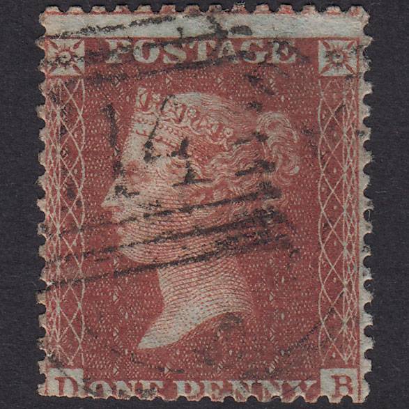 GB QV 1856 1d Red-Brown Plate 37 SG29-C8(1) DB GU Dundee 114