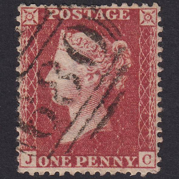 GB QV 1857 1d Deep Rose-Red Plate 46 SG41-C10(4) JC GU Pair St Ives 680