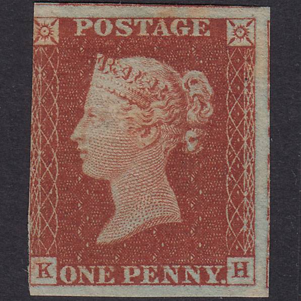 GB QV 1841 1d Red-Brown Plate 42 SG8-B1(1) Guideline KH GOOD M MINT 3M