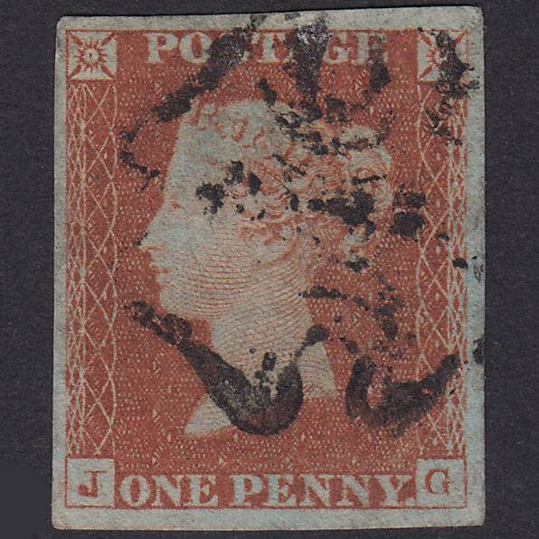 GB QV 1841 1d Plate 22 SG8-B1(1) JG FU Missing Imprimatur 4M MX
