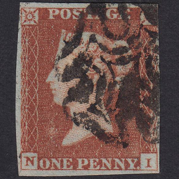 GB QV 1841 1d Red-Brown Plate 22 SG8-B1(1) NI GU Missing Imprimatur 4M MX