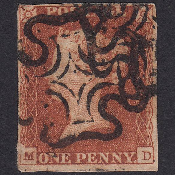 GB QV 1841 1d Red-Brown Plate 22 SG8-B1(1) MD GU Missing Imprimatur 4M MX