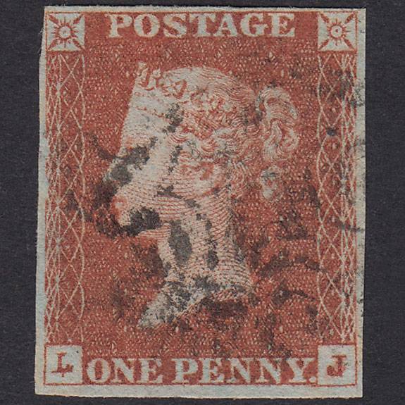 GB QV 1841 1d Pl 22 SG8-B1(1) Const Var LJ FU Missing Imprimatur 4M MX
