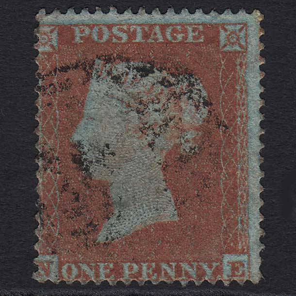 GB QV 1854 1d Red-brown (Plate 186) (SG17) 'NE' FU Light Cancel C1