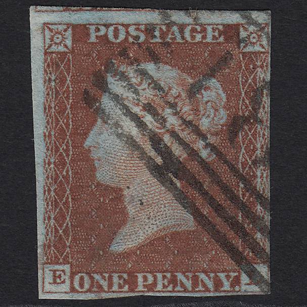 GB QV 1841 1d Red-brown (Plate 51) SG8-B1(1) EL FU Edinburgh 131 4 Margins