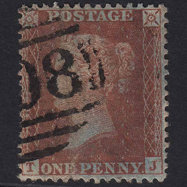 GB QV 1856 1d Red-brown (Plate 34) SG29-C8(1) TJ GU